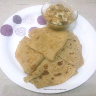 dum aloo with butter roti